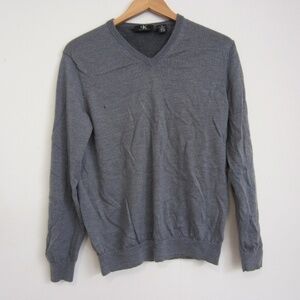 Calvin Klein Sweater Men's M‎ 100% Merino Wool V-Neck Ultra Soft,with **FLAW**
